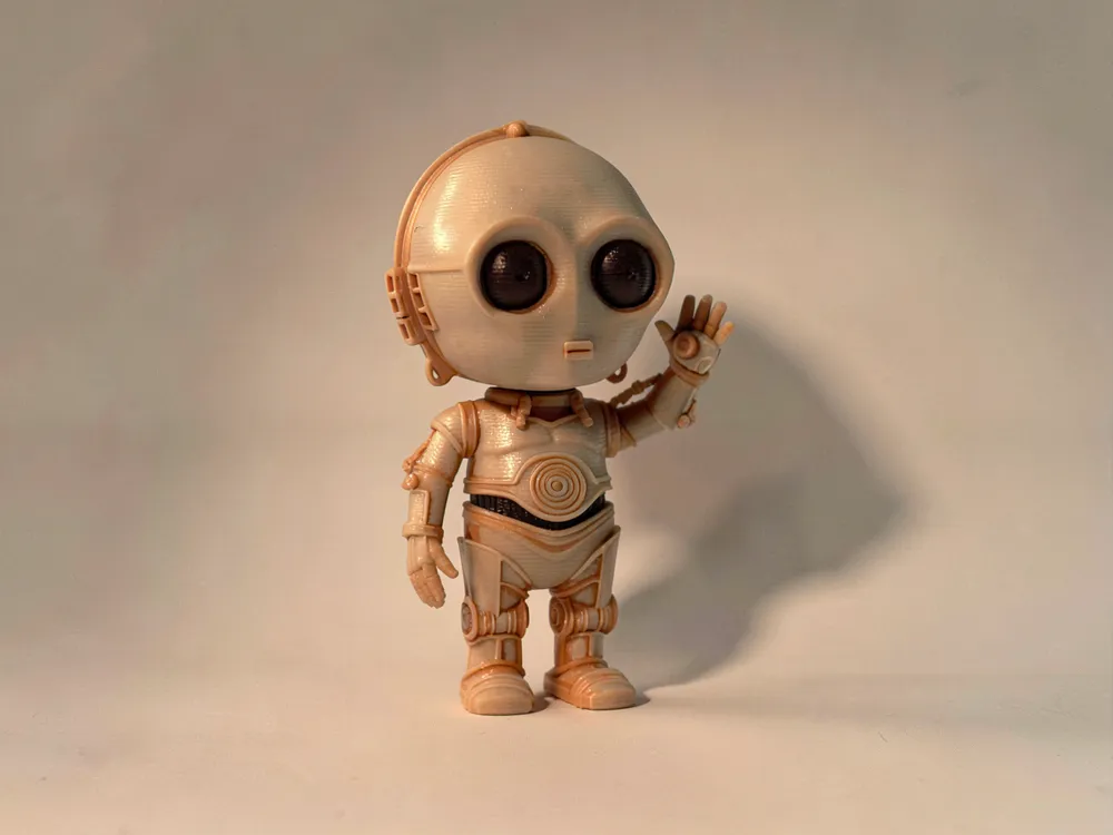 Kawaii Full Body C-3PO | AMS & No AMS - Free 3D Print Model - MakerWorld