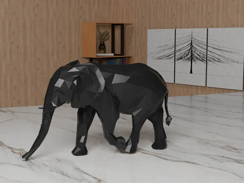 Low poly elephant