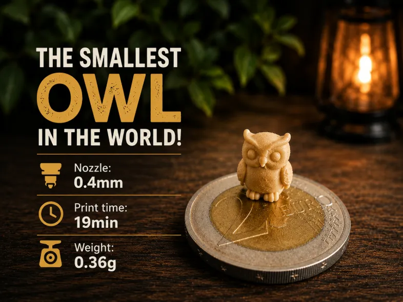 Tiny Owl – World's Smallest Test Print