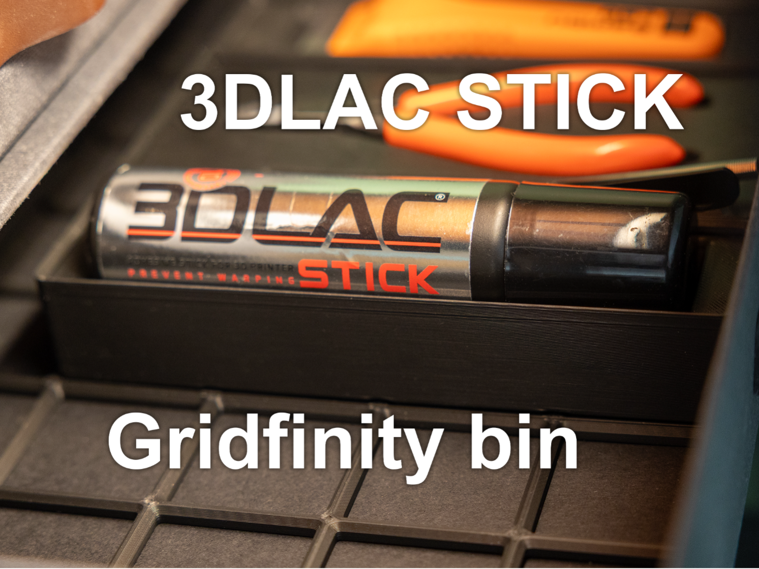 1×4 Gridfinity Bin for 3DLAC Stick