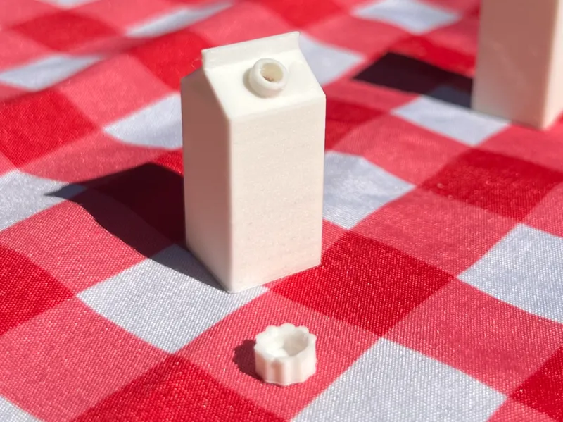 Mini Milk Carton (Hollow with working lid)