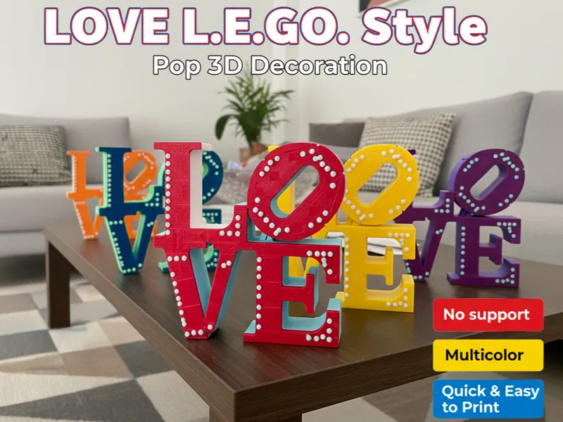 LOVE L.E.G.O. Style – Pop 3D Decoration