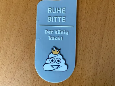 Restroom Door Hanger "Quiet Please - The King is Indisposed"