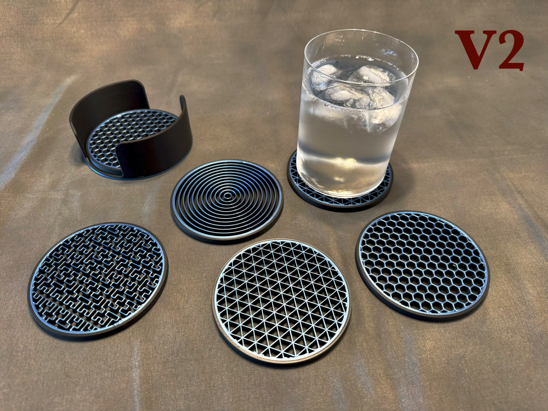 Two Color Infill Coasters with holder