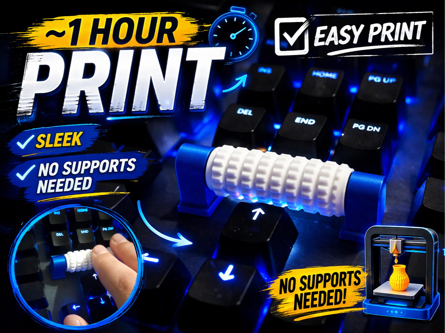Universal keyboard fidget roller!