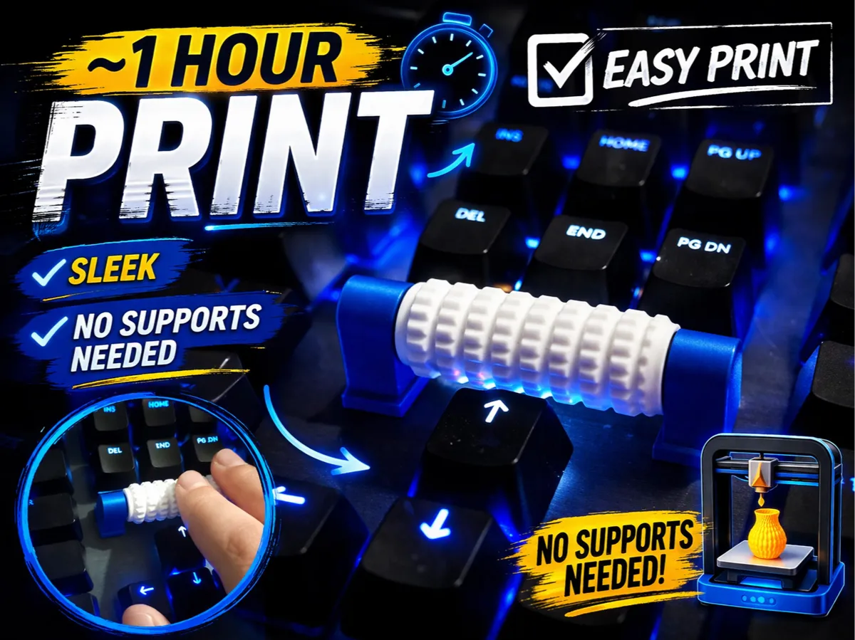 Universal keyboard fidget roller! - Free 3D Print Model - MakerWorld