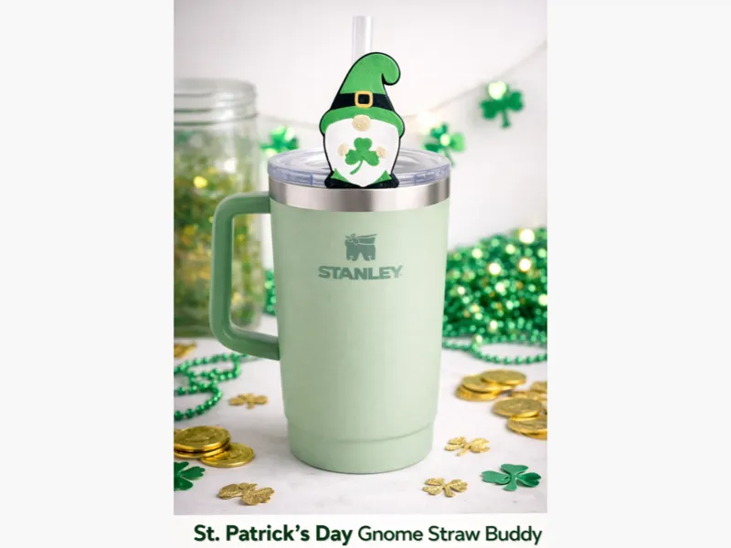 St. Patrick Day Gnome Straw Buddy