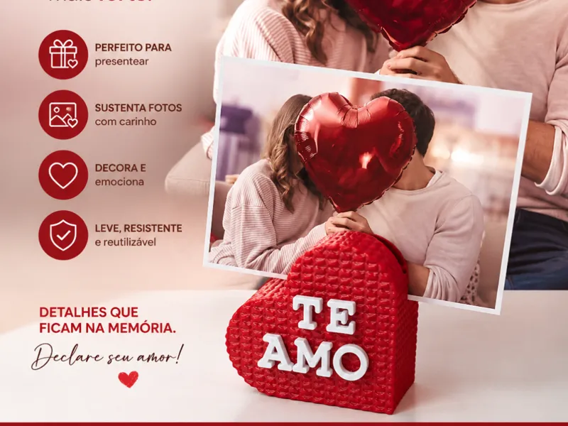 Te Amo Dia dos Namorados, Nome Presente Porta foto