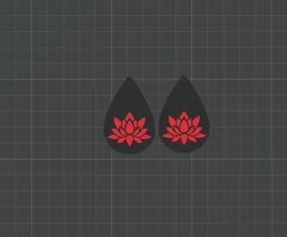 Earrings Water Lily Flowers