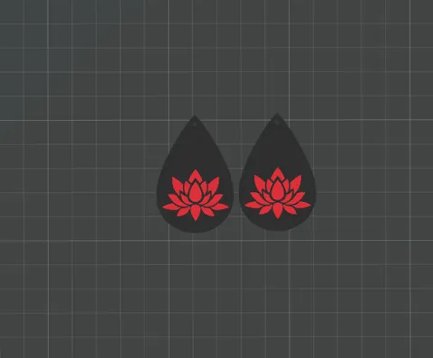 Earrings Water Lily Flowers