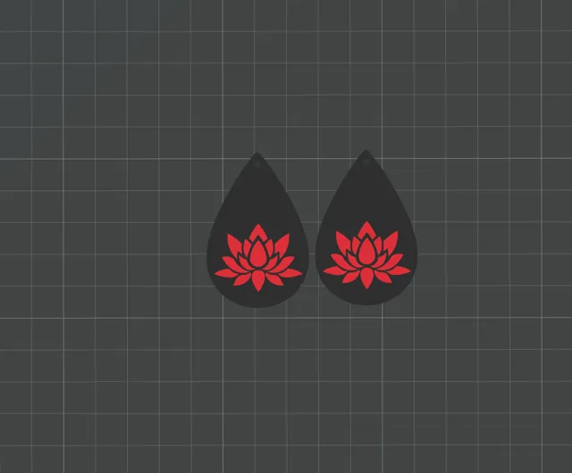 Earrings Water Lily Flowers