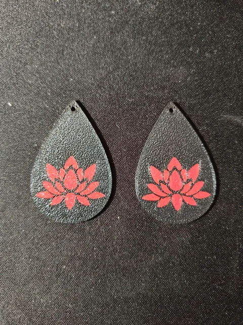 Earrings Water Lily Flowers view 2
