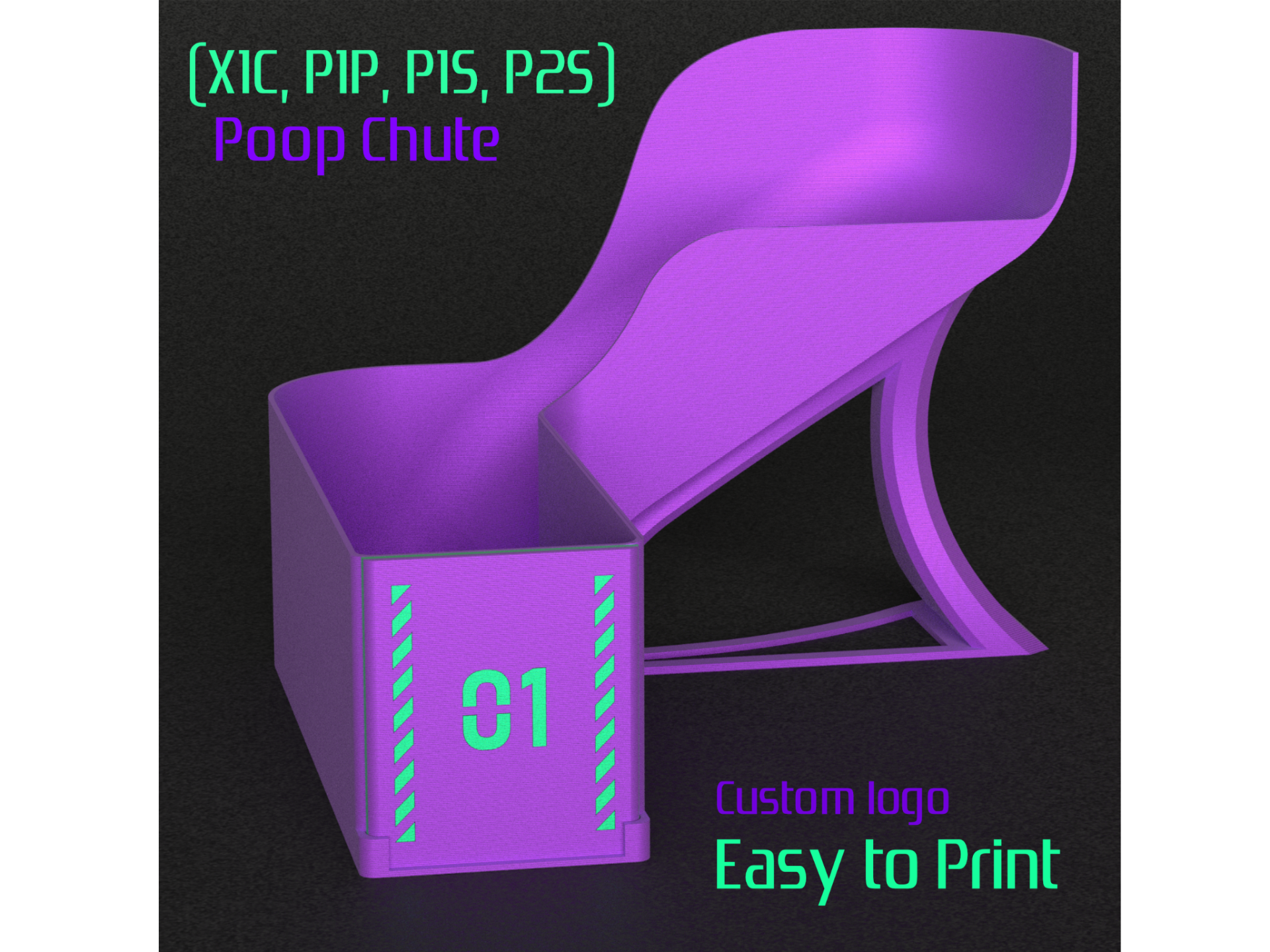 Poop Chute 01 (X1C, P1P, P1S, P2S) Easy to Print