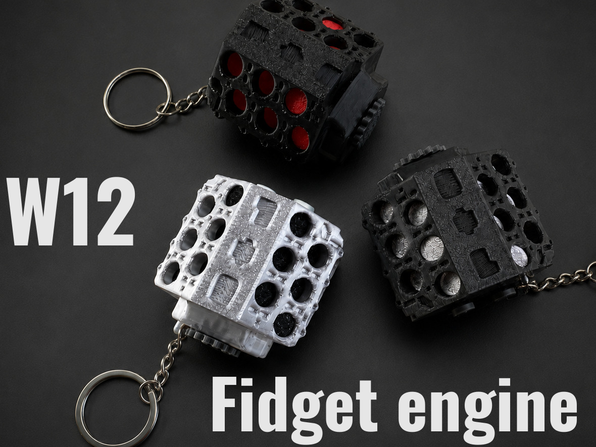 W12 Fidget engine keychain - 1