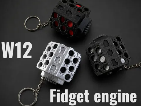 Llavero: W12 Fidget engine keychain — referencia de MakerWorld