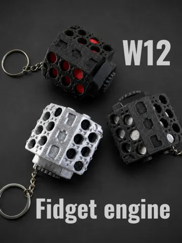 Llavero: W12 Fidget engine keychain — vista de referencia 2
