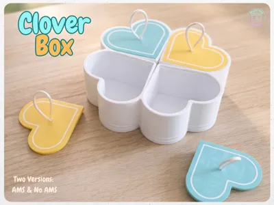 Clover Box – 4 Compartment with Heart Lids