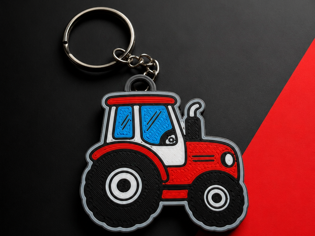 adorable tractor keychain