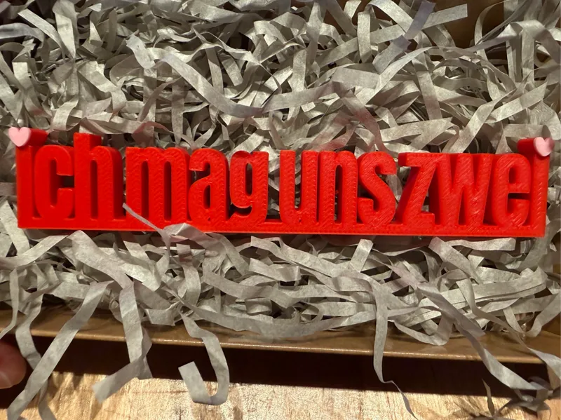 Ich mag uns zwei Schriftzug