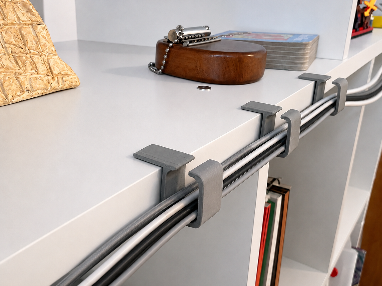 15mm Bookshelf Cable Pass-Through Organizer