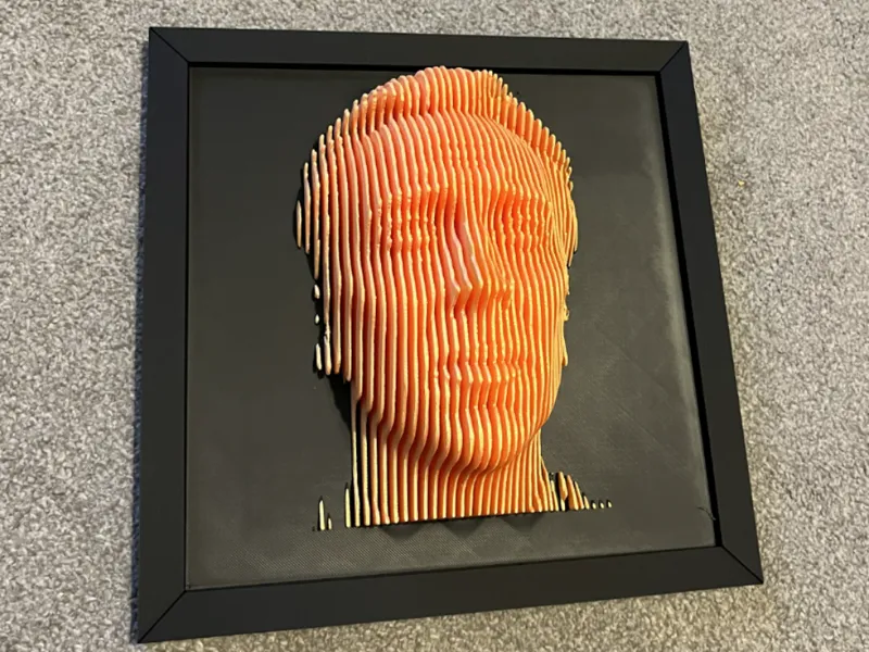 Nicolas Cage Schichtskulptur