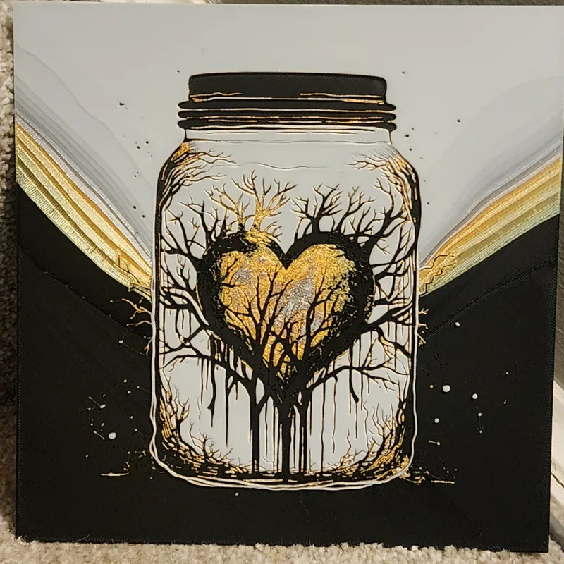 Heart in a Jar HueForge, customizable. No AMS Required option available