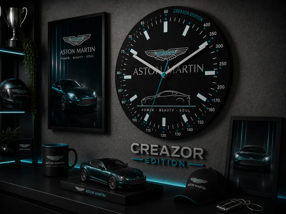 Cuadro decorativo en 3D: Horloge Murale Modulaire – Edition Aston Martin. Referencia del modelo original.
