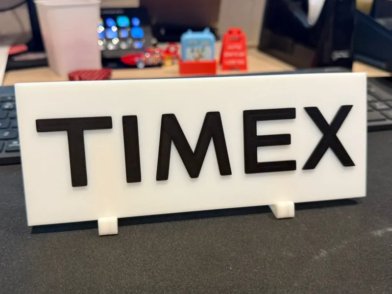 Timex Logo Name Plaque With Stand