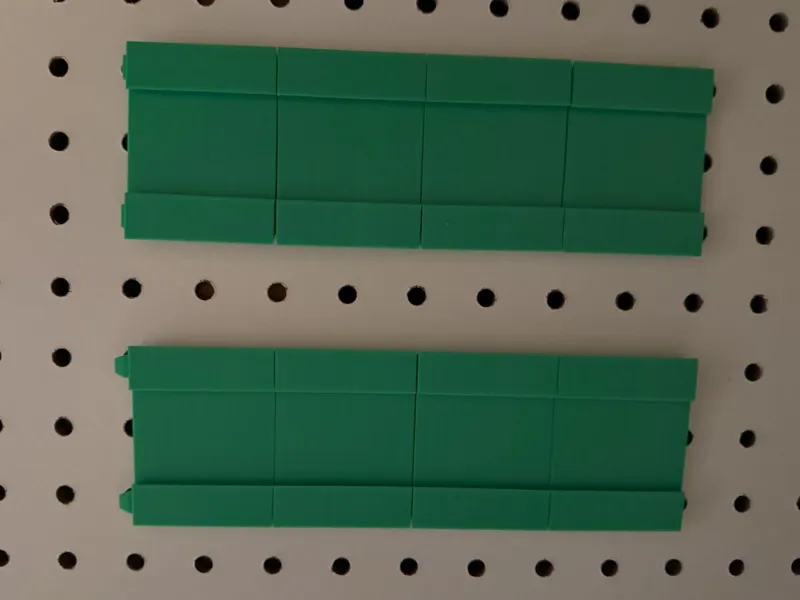 Multiboard rail for pegboard
