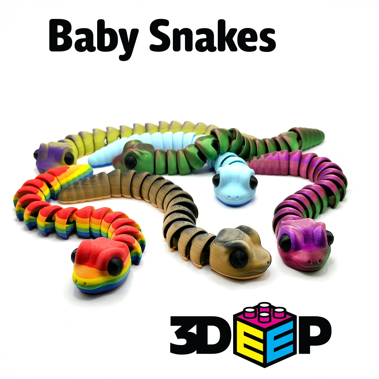 Flexi Baby Snake - Print in place - No Supports view 2