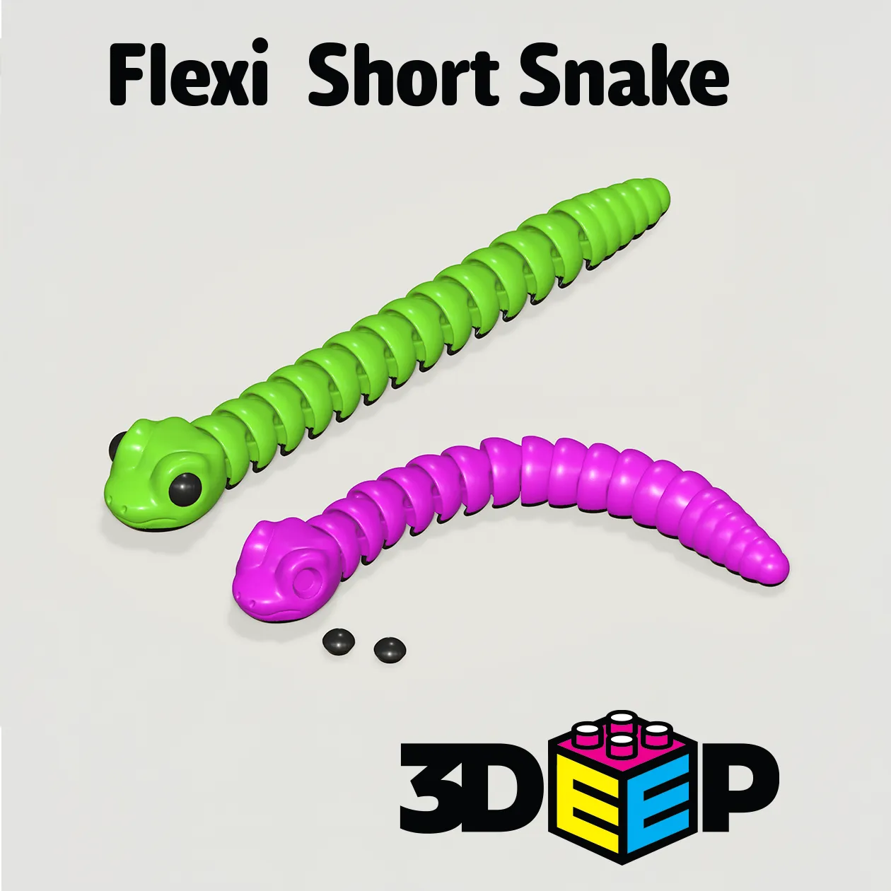 Flexi Baby Snake - Print in place - No Supports view 3