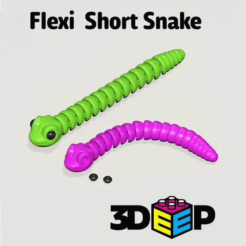 Flexi Baby Snake - Print in place - No Supports view 3
