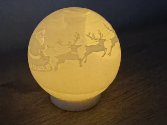 Christmas lithophane ball with Santa Claus