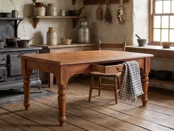 Figura decorativa: Miniature 1850 Kitchen Table. Referencia del modelo original.