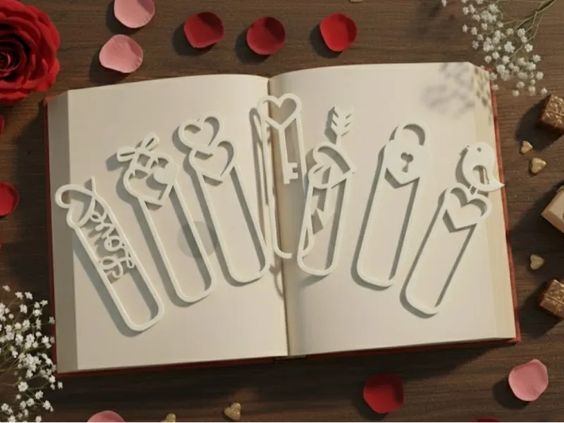 Minimalist Valentine Bookmarks Collection
