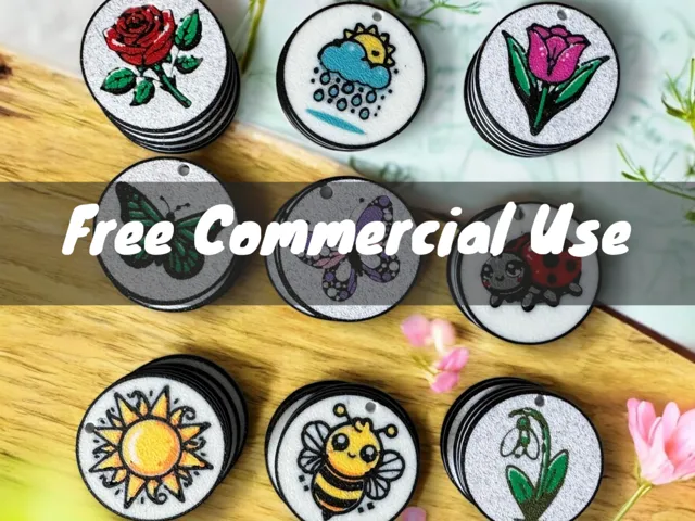 9 Nature Charms for Earrings, Pendants & Keychains