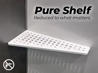 Pure Shelf - a minimalist Corner Shower Shelf