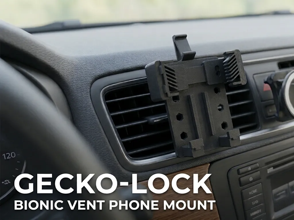 Gecko-Lock – Bionic Adjustable Car Phone Mount - Free 3D Print Model ...