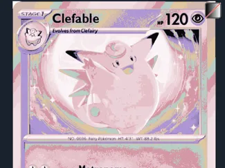 Clefable card (HueForge)