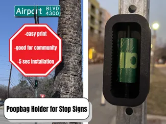 Poopbag Holder for Stop Signs