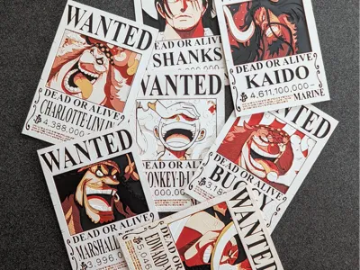 4 Emperors - One Piece Wanted Posters