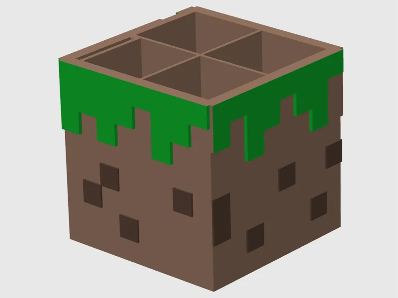 Minecraft grass block pen box
