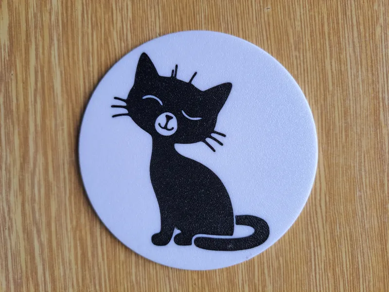 Cat Pose Coaster #4 – Happy Relaxed Cat