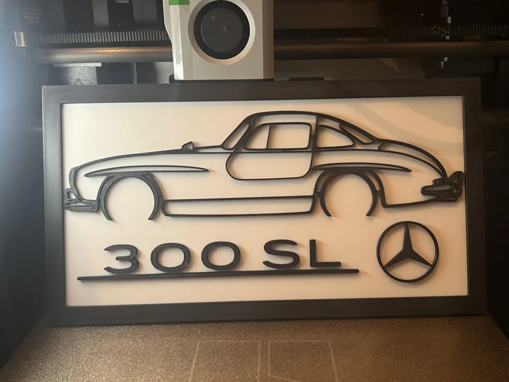 Mercedes 300 SL Line Art Display by Sesobeh MakerWorld: Download Free ...