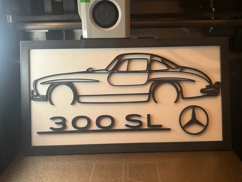 Mercedes 300 SL Line Art Display