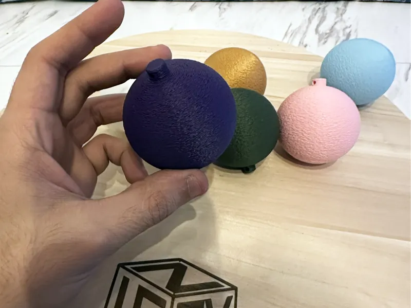 Palline di Natale Fuzzy Skin Leggere e Resistenti