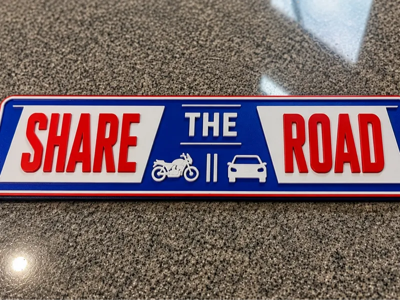 Share The Road Motorcycle Awareness Sign