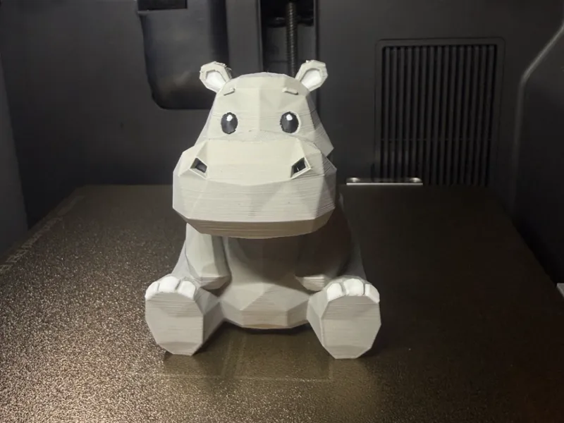 Low Poly Hippo Sculpture