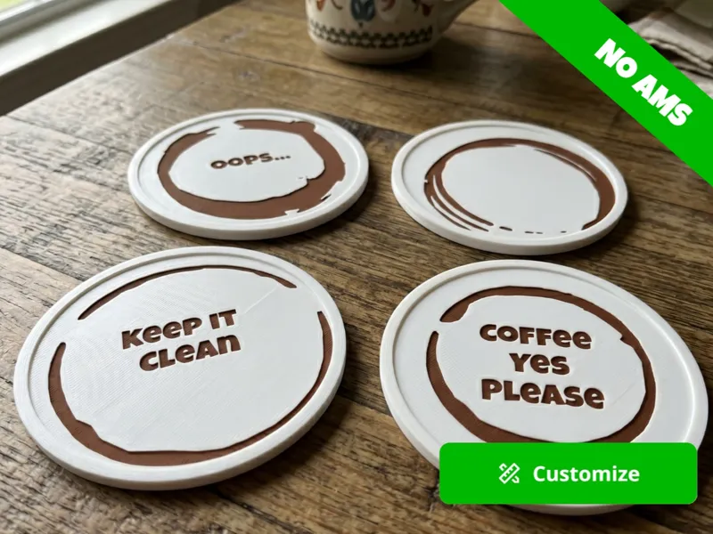 Customizable Coffee Stain Coasters