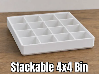 Stackable 4×4 Grid Storage Bin